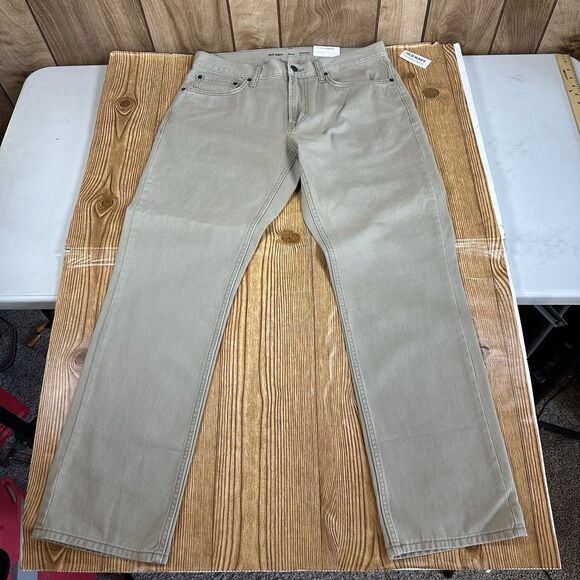 Old Navy Straight Built-In Flex Jeans Men’s Size 32x30 NWT Tan Khaki - Picture 12 of 16